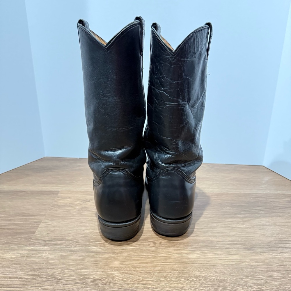 Nocona Black Leather Western cowboy Boots size 9 1/2 - Picture 6 of 13